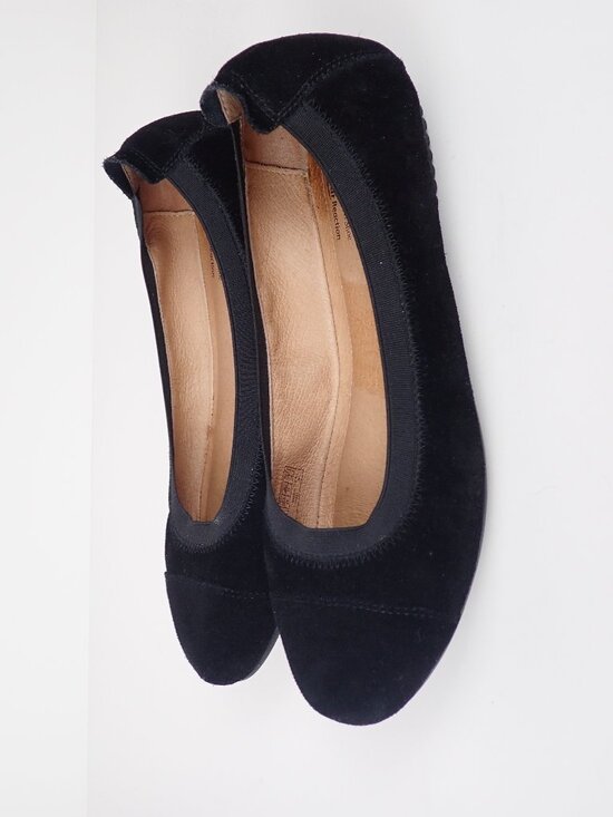 Joseph Seibel Womens 38 US 7/7.5 Pippa Black Suede Comfort Ballet Slip On Flats - Picture 3 of 11